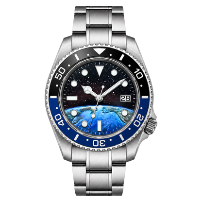 Montreval Montier Earth Steel – automatic watch, stainless steel case and bracelet