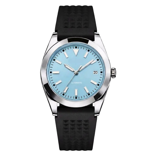 Montreval Veyra POP Blue Rubber – automatic watch, stainless steel case and bracelet