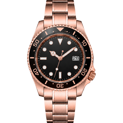 Montreval Montier Diver Rose – automatic watch, stainless steel case and bracelet