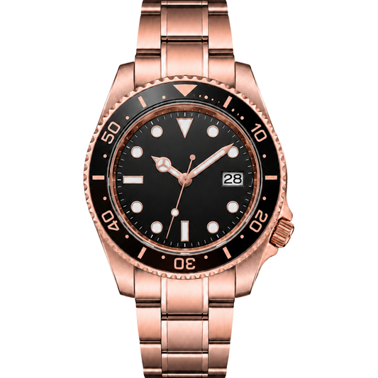 Montreval Montier Diver Rose – automatic watch, stainless steel case and bracelet