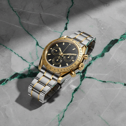 Montreval Torvex Black TWO Tone – automatic watch, stainless steel case and bracelet