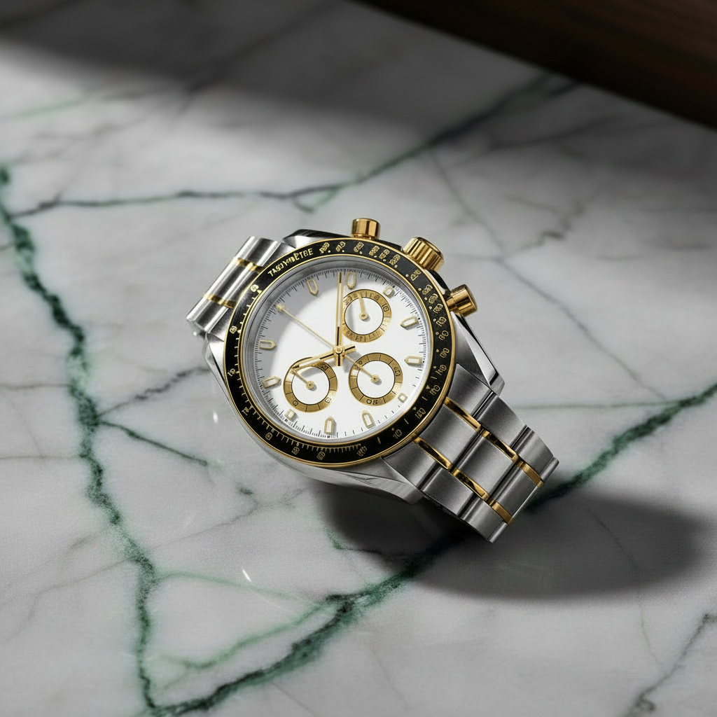 Montreval Torvex White TWO Tone – automatic watch, stainless steel case and bracelet