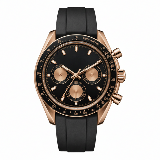 Montreval Torvex Black Rose Rubber – automatic watch, stainless steel case and bracelet