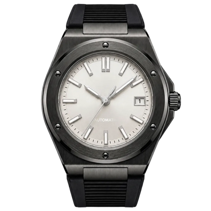 Montreval Valtor White Rubber – automatic watch, stainless steel case and bracelet