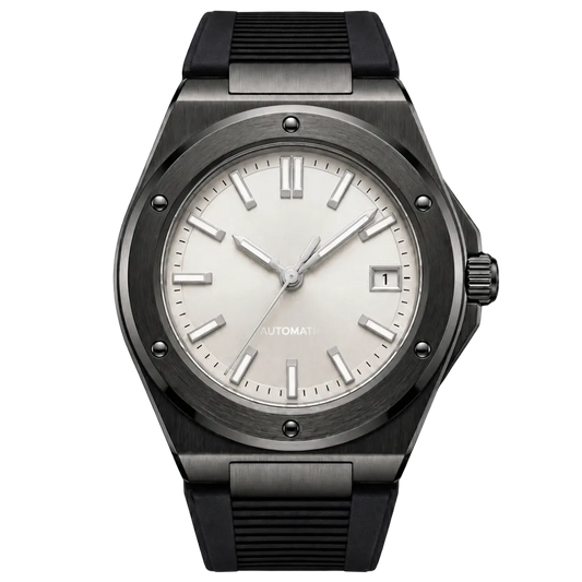 Montreval Valtor White Rubber – automatic watch, stainless steel case and bracelet