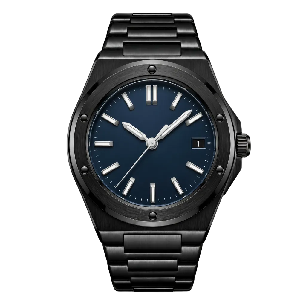 Montreval Valtor Blue Black – automatic watch, stainless steel case and bracelet