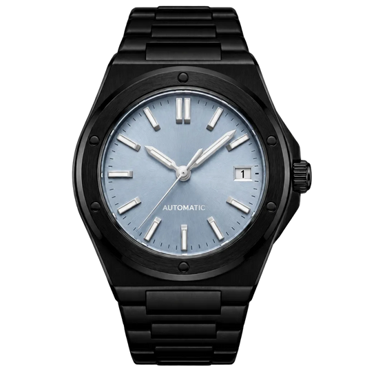 Montreval Valtor SKY Black – automatic watch, stainless steel case and bracelet