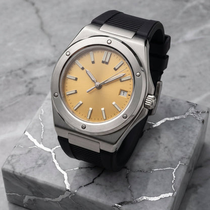 Montreval Valtor Yellow Rubber – automatic watch, stainless steel case and bracelet