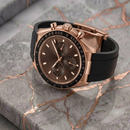 Montreval Torvex Choclate Rose Rubber – automatic watch, stainless steel case and bracelet