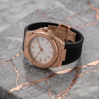 Montreval Valtor Rose Rubber – automatic watch, stainless steel case and bracelet