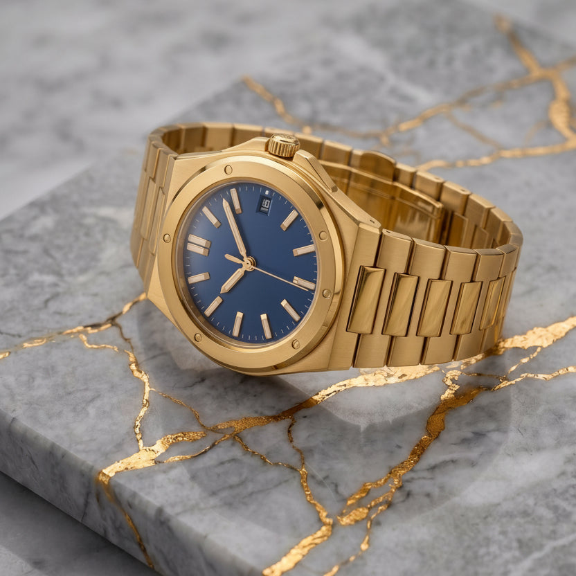 Montreval Valtor Blue Steel – automatic watch, stainless steel case and bracelet