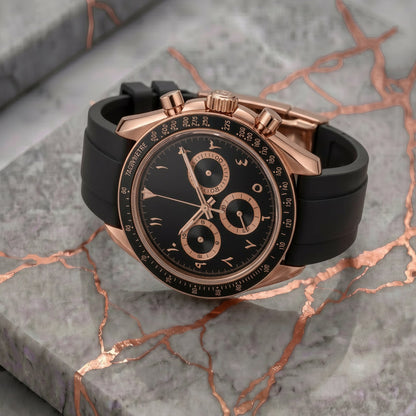 Montreval Torvex Black Rose Rubber V2 – automatic watch, stainless steel case and bracelet