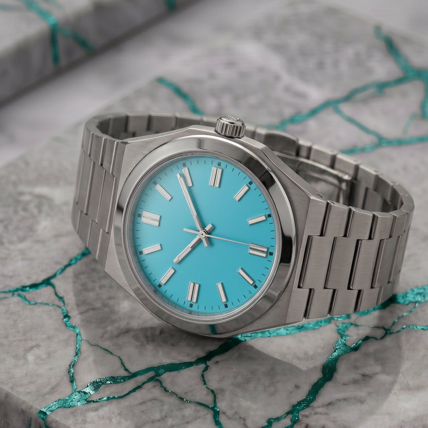 Montreval Artis POP Blue Steel – automatic watch, stainless steel case and bracelet