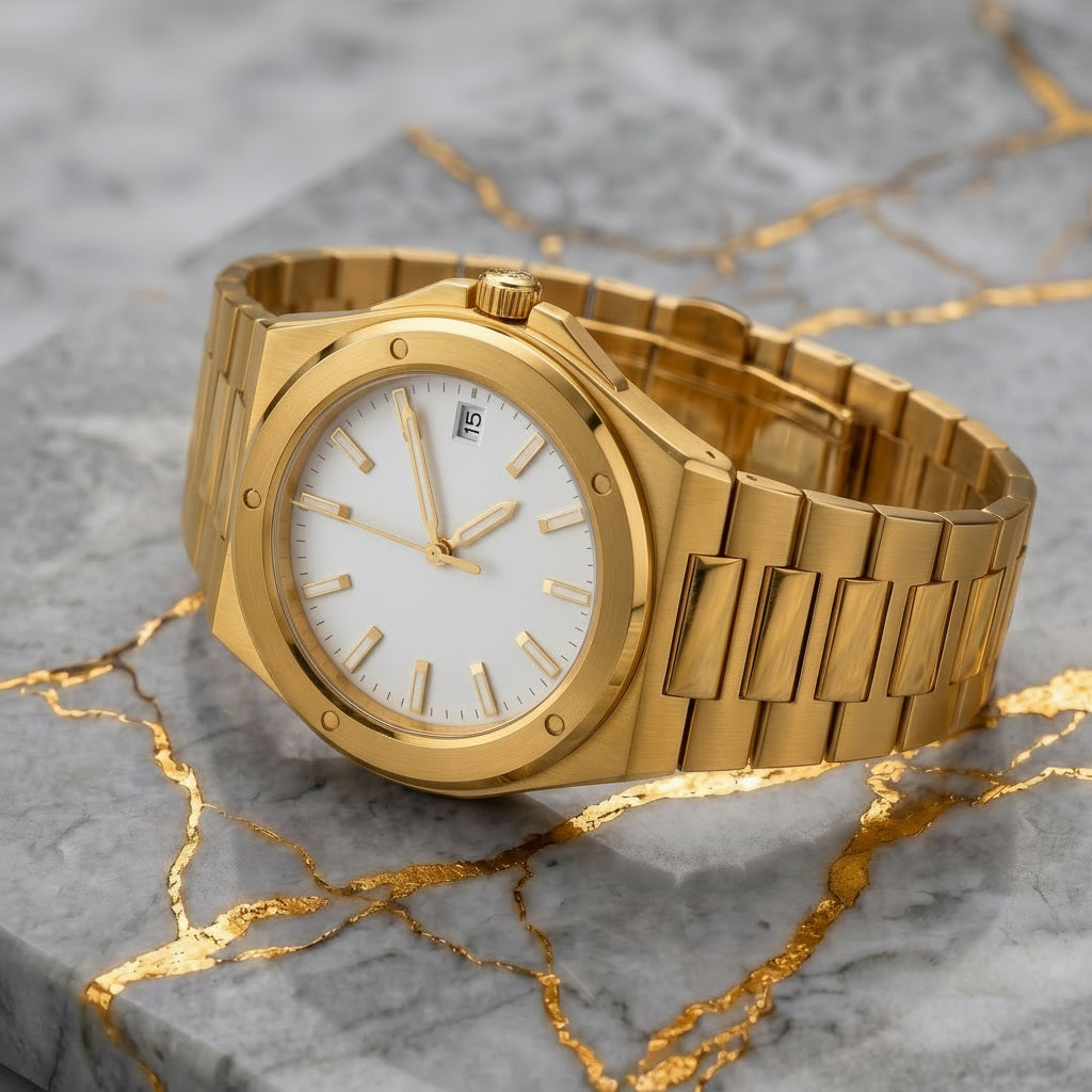 Montreval Valtor White Gold – automatic watch, stainless steel case and bracelet