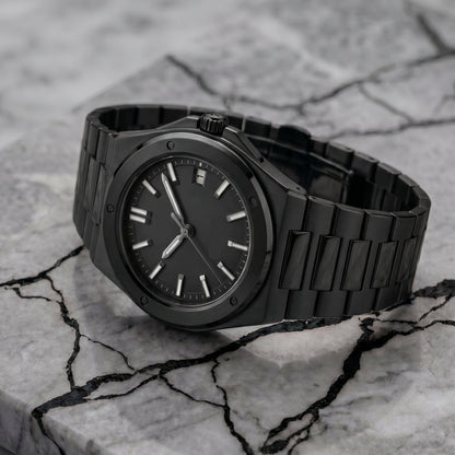Montreval Valtor ALL Black – automatic watch, stainless steel case and bracelet
